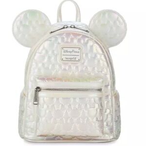 Disney Parks Mickey Quilted Iridescent Loungefly Backpack New With Tags